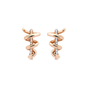 Серьги из красного золота 585 пробы с фианитами 01С1111615