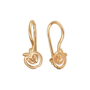 Серьги из красного золота 585 пробы без вставок 01С019240